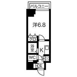 スパシエスタイル住吉 1Kの間取図画像