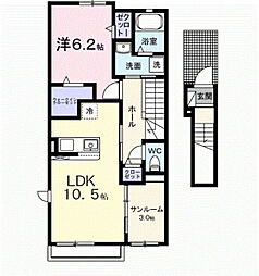 フィオーレ エム 1LDKの間取図画像