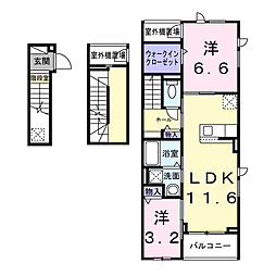 アルカディアIII 2LDKの間取図画像