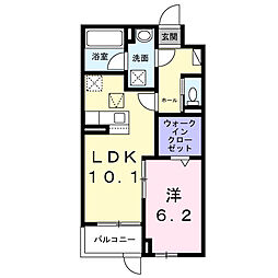 アルカディアI 1LDKの間取図画像