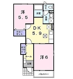 サンシャインセレノ 2Kの間取図画像