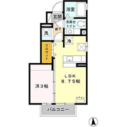 ヴィラパティオ2 1LDKの間取図画像