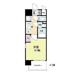 エスリードレジデンス大阪福島イースト 1Kの間取図画像