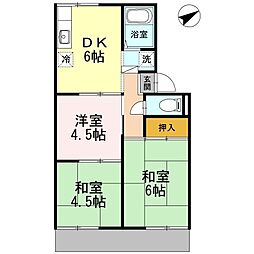 浜寺グリーンハイツB 3DKの間取図画像