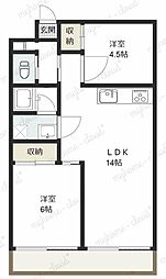 クリーンパレス 2LDKの間取図画像