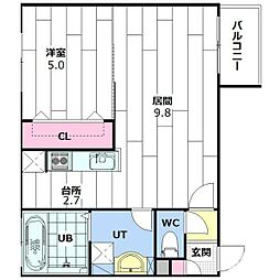 ANGEROSE 1LDKの間取図画像