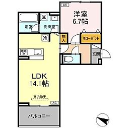 メゾン梅木 1LDKの間取図画像