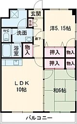 レジデンス近江 2DKの間取図画像
