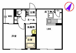 シャーメゾン・ヴィブレA 1LDKの間取図画像