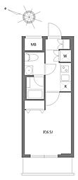 PREMIUMCUBE東十条Aria 1Kの間取図画像