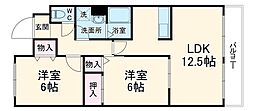 メゾン・ド・フルール 2LDKの間取図画像