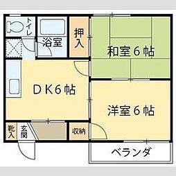 メイゾン青葉 2DKの間取図画像