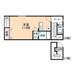 FirstSquareC ワンルームの間取図画像