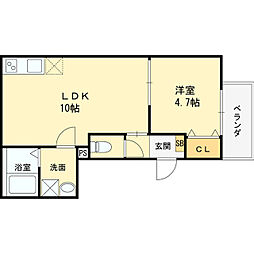 仮称)吹田市豊津新築 1LDKの間取図画像