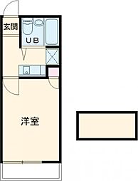 アリス行田第1 1Kの間取図画像