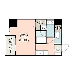 LaTourKasuga 1Kの間取図画像