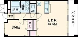 アルゴ天神山 1LDKの間取図画像