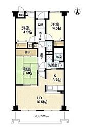 高倉山ハイツ 3LDKの間取図画像
