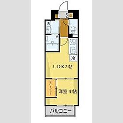 シェルグランデ六丁目 1LDKの間取図画像