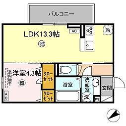 D-ROOM パレットハウス 1LDKの間取図画像