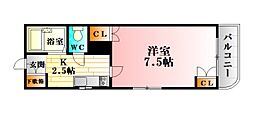 レジデンス白井 1Kの間取図画像