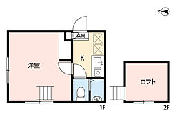 LaChic仙川 1Kの間取図画像