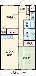 ローズガーデンcomo 2LDKの間取図画像