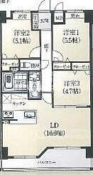 行橋第一レジデンス 3LDKの間取図画像