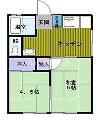 第1すみれハイツ 2DKの間取図画像