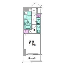 ビエラコート天神橋 1Kの間取図画像