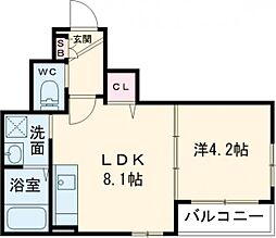 GRAND SUWA 1LDKの間取図画像