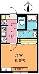 ツルテラス 1Kの間取図画像