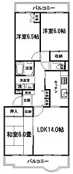 北浦和パークハウス 3LDKの間取図画像