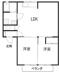 メゾン・サカエ 2LDKの間取図画像