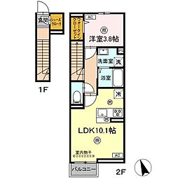 サミーヨK 1LDKの間取図画像