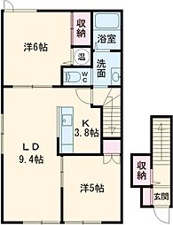 ラ・マトリス1 2LDKの間取図画像