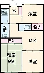 メゾンいなり 3DKの間取図画像