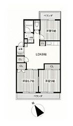 エクセルコート 3DKの間取図画像