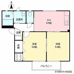 パークハイツ5 2DKの間取図画像