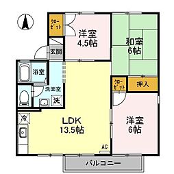 エクセレントサカウエ・A 3LDKの間取図画像