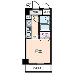 アムス川崎 ワンルームの間取図画像