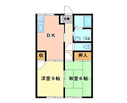 ドリームハイツ 2DKの間取図画像