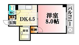 岡田ビル 1Kの間取図画像