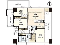 プラウド仙台錦町 3LDKの間取図画像