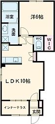 北九州市八幡東区春の町1丁目アパート 1LDKの間取図画像