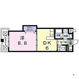 CasaFelicia 1DKの間取図画像