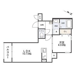 仮称)Cherim片野II 1LDKの間取図画像