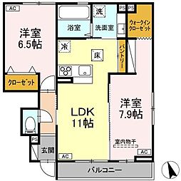 (仮称)KT名取市手倉田 D-ROOM新築工事 2LDKの間取図画像