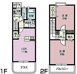 リヴェール2B 2LDKの間取図画像