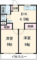 伊藤ビル 2DKの間取図画像